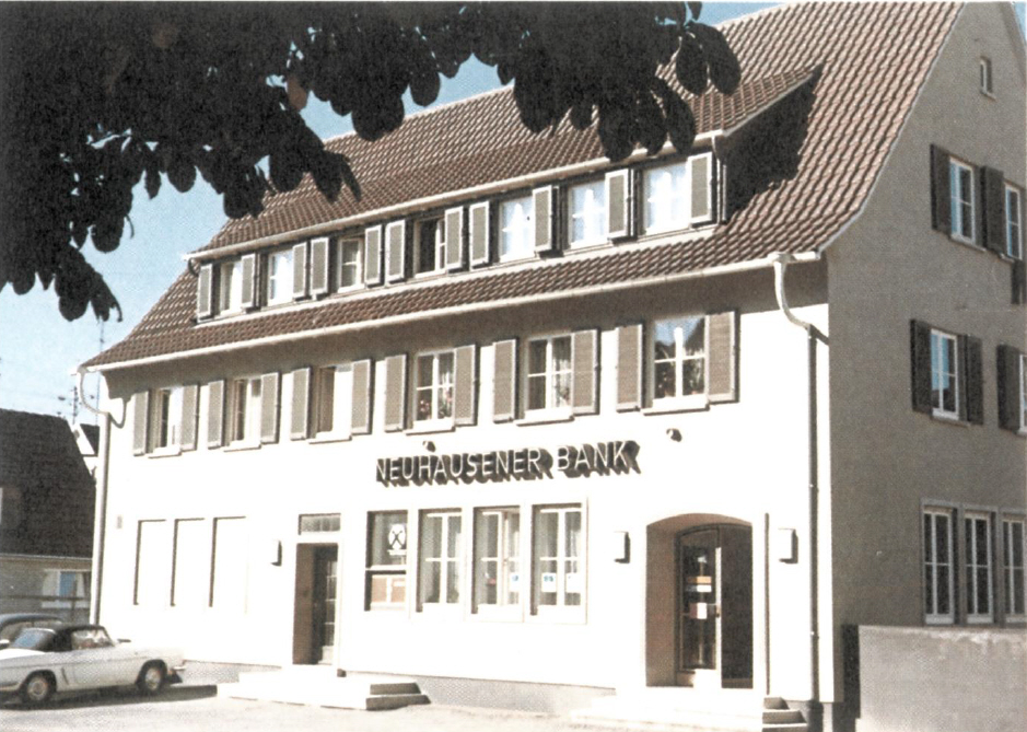 Das Bankgebäude der Neuhausener Bank im Jahr 1938