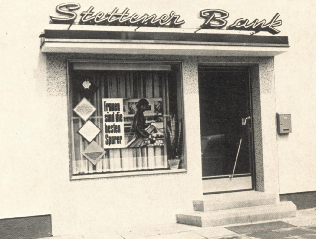 Aus dem Darlehenskassenverein Stetten entstand 1961 die Stettener Bank.